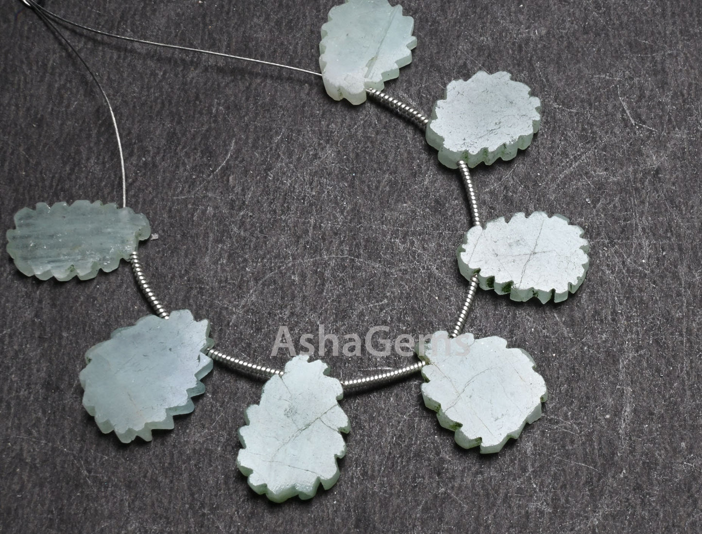 Natural Aventurine Fancy Flat Rough Slice Carved Handmade Beads, Fine Green Aventurine Uneven Raw Polish Slice Gemstone Carved Beads Jewelry