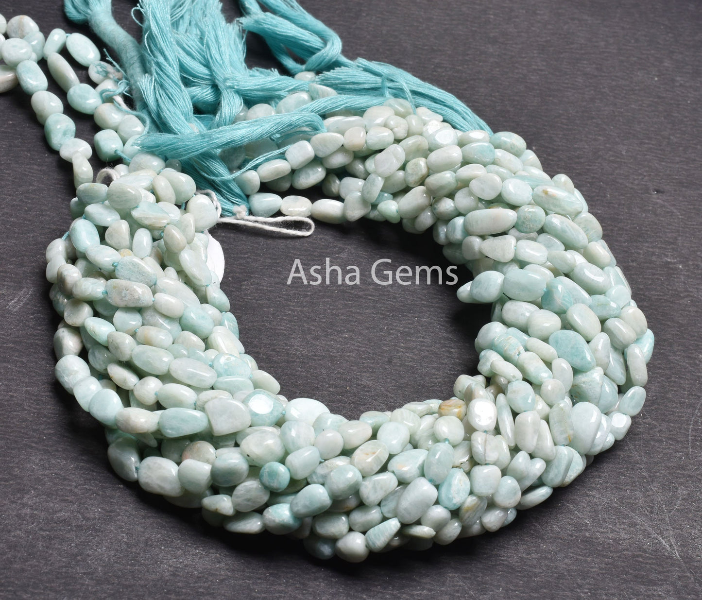Natural Amazonite Smooth Nugget gemstone Beads,13"Beautiful Blue Amazonite Handmade Plain Tiny Nugget Straight Drill Bead Jewelry Craft SALE