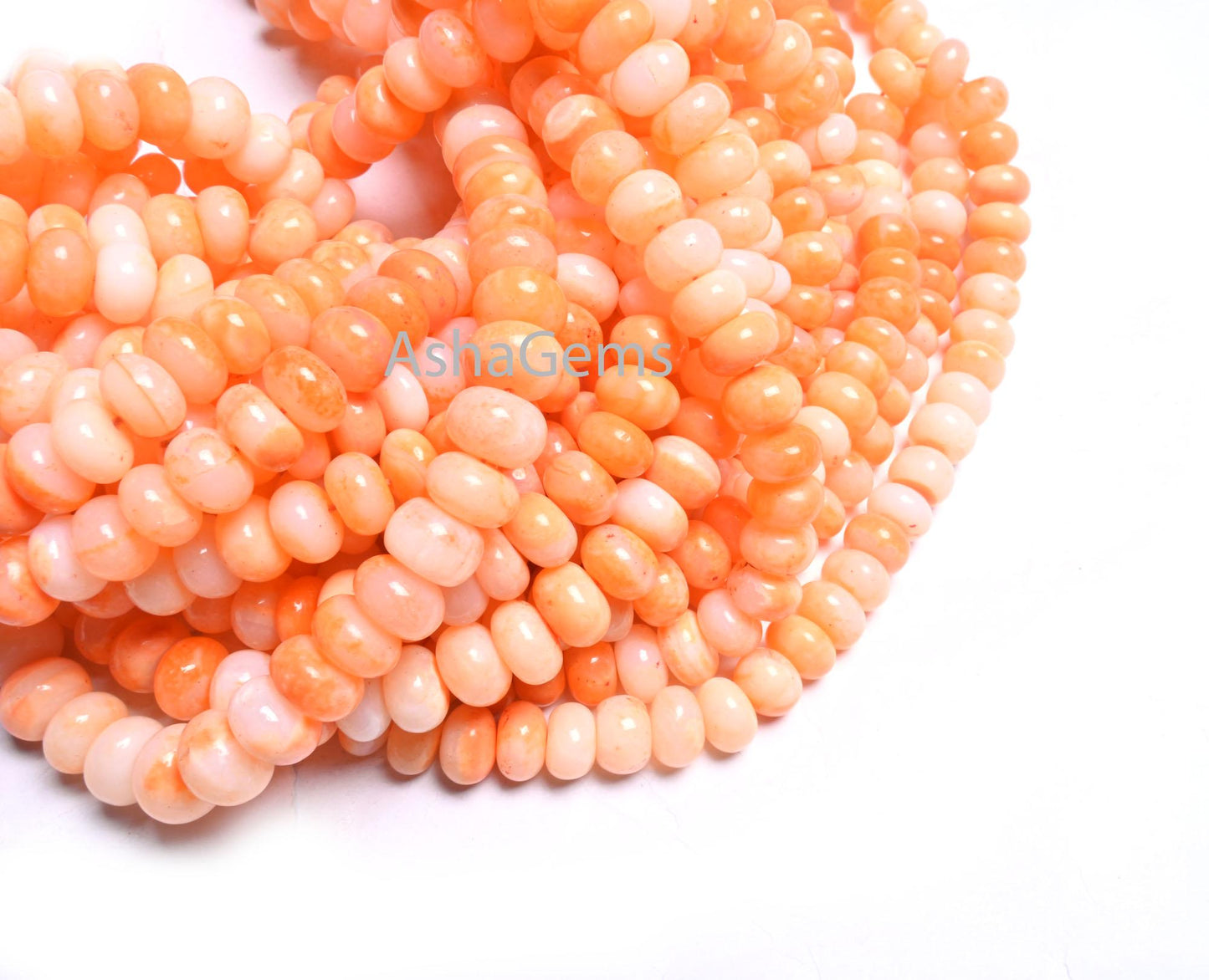 Beautiful Shaded Orange Opal Smooth Rondelle Beads, AAA Fire Opal Color beads, carrot Orange opal Plain Gemstone beads Necklace Jewelry SALE