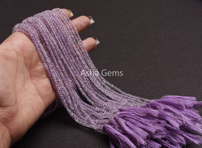 Natural Pink Amethyst Micro Cut Rondelle Faceted Gemstone Beads 3 mm AAA Quality 13" Strand Pink Amethyst,Indian Cut Faceted Bead Craft SALE