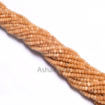 14" Fine Quality Dusky Brown Jade Quartz Faceted Gemstone Loose Beads,4.5x3 mm Beautiful Brown Jade Machine Cut Rondelle Beads Jewelry SALE