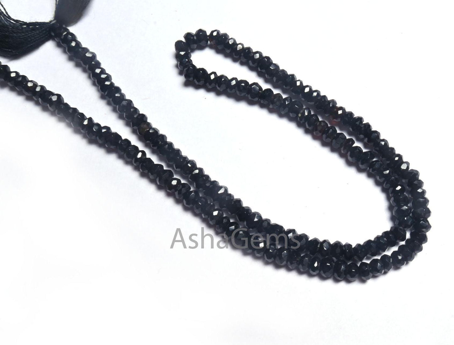 AAA Black Onyx Rondelle Shape Indian Machine Cut Beads, Beautiful Onyx  Faceted Gemstone Black Onyx Beads Jewelry Making Craft Necklace SALE