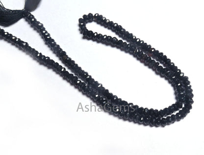 AAA Black Onyx Rondelle Shape Indian Machine Cut Beads, Beautiful Onyx  Faceted Gemstone Black Onyx Beads Jewelry Making Craft Necklace SALE