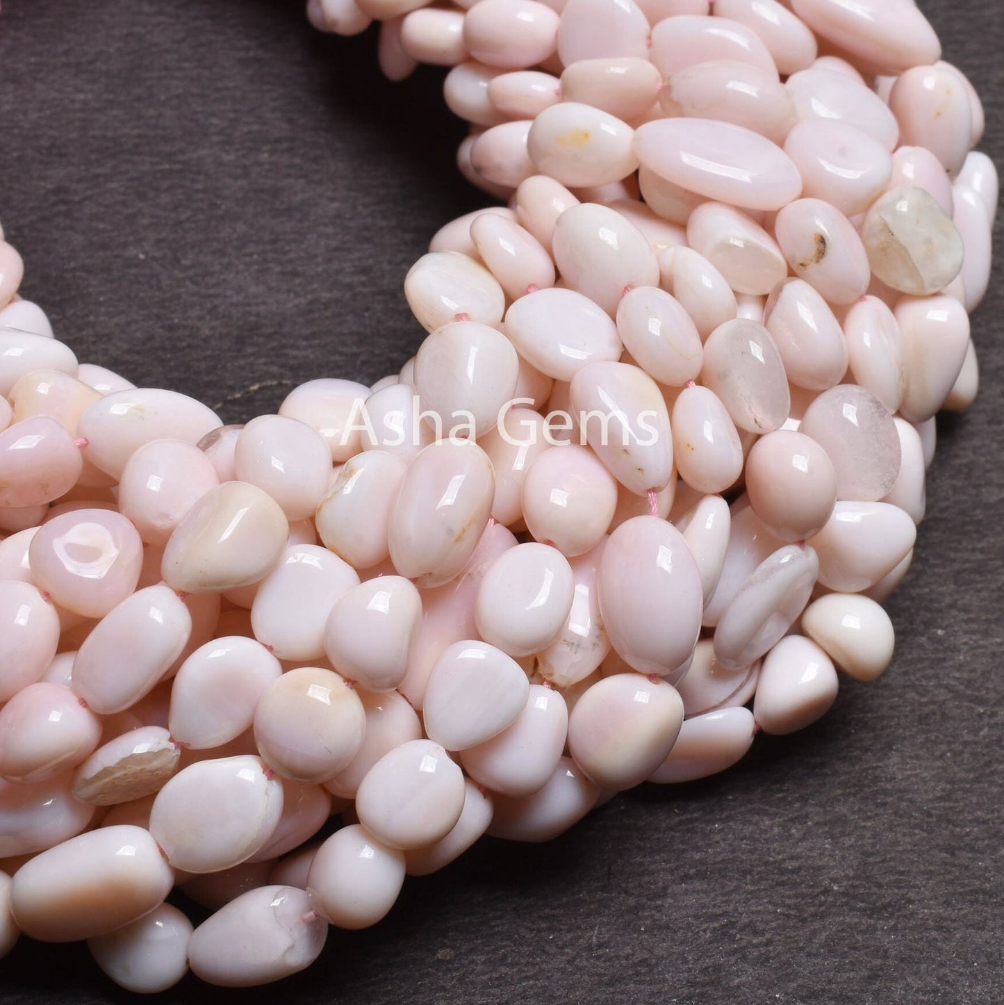 Pink Opal Smooth Nugget Shape Gemstone Beads,13" Light Baby  Pink Opal plain Tumble Handmade Beads, Pink Opal Bead Jewelry Making Craft SALE (AG 22242)