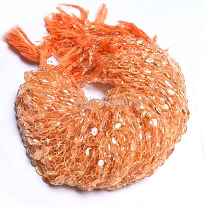Beautiful Citrine Quartz Flat Oval Uneven Shape Handmade Beads, Natural Yellow Citrine Plain Oval Gemstone Citrine Beads Jewelry Crafts SALE