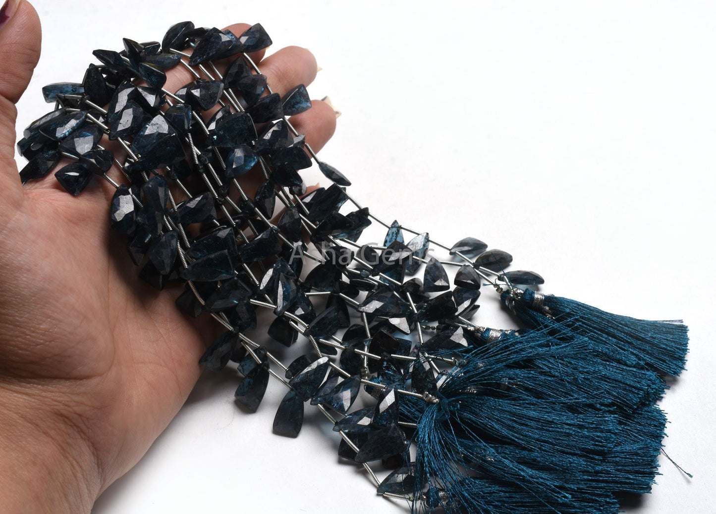 Beautiful Kyanite Faceted Fancy Shape Gemstone Beads, Natural Blue Kyanite Fancy Briolette Side Drill Beads, Kyanite Bead Jewelry Craft SALE