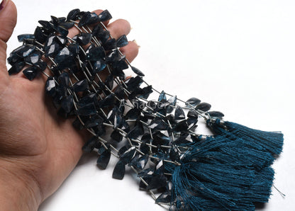 Beautiful Kyanite Faceted Fancy Shape Gemstone Beads, Natural Blue Kyanite Fancy Briolette Side Drill Beads, Kyanite Bead Jewelry Craft SALE