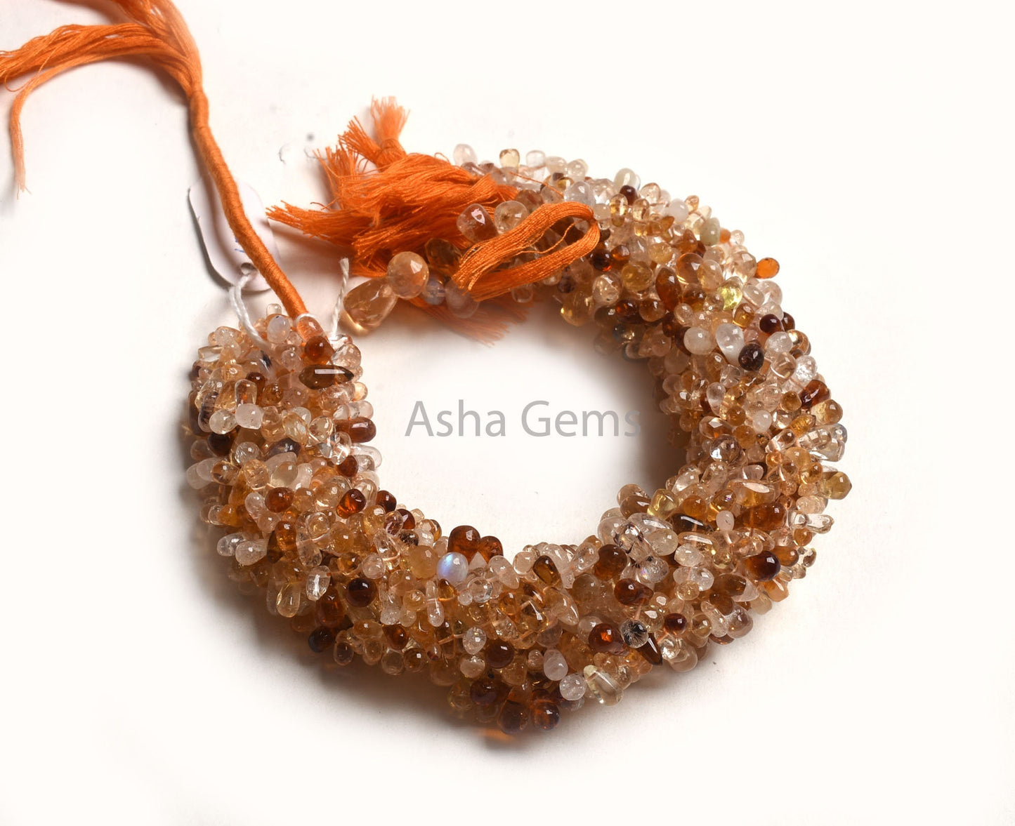 13" Strand Natural Citrine Quartz Teardrop Beads, Shaded White Yellow Citrine Smooth Uneven Drop Handmade Gemstone Loose Bead Jewelry Making