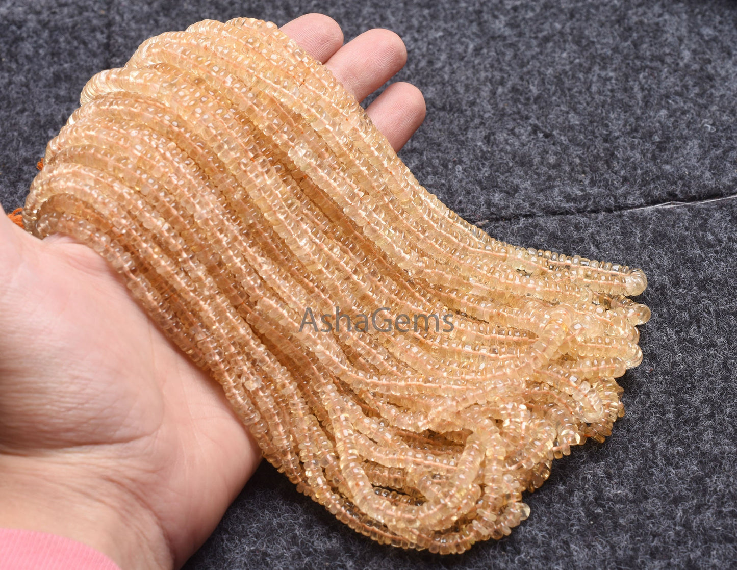 Citrine Quartz Smooth Heishi Tyre Shape Gemstone Beads, Natural Yellow Citrine Flat tyre Beads, Fine Citrine Beads For Jewelry Necklace SALE