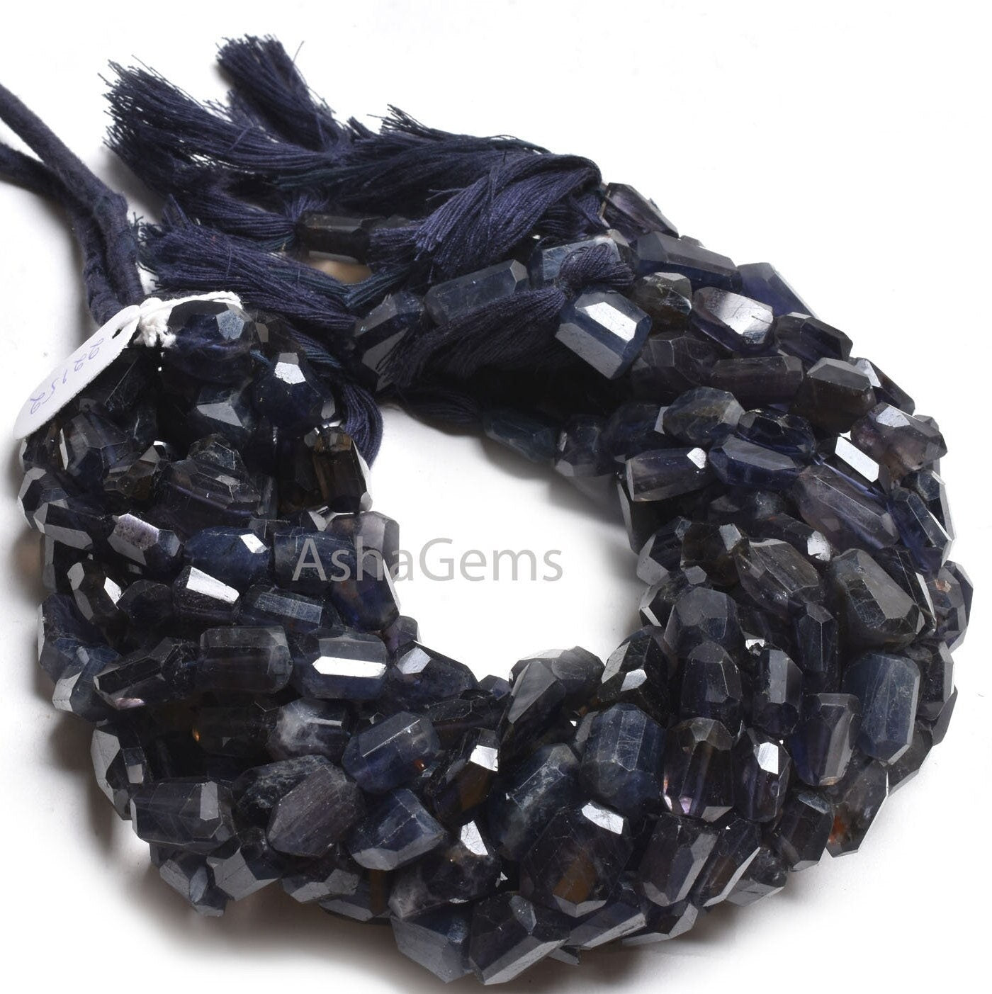 Natural Blue Iolite Faceted Nuggets Tumble Shape Gemstone Beads,14"Strand Iolite Beads, Fine Iolite Indian Handcut Tumble Bead Jewelry Craft