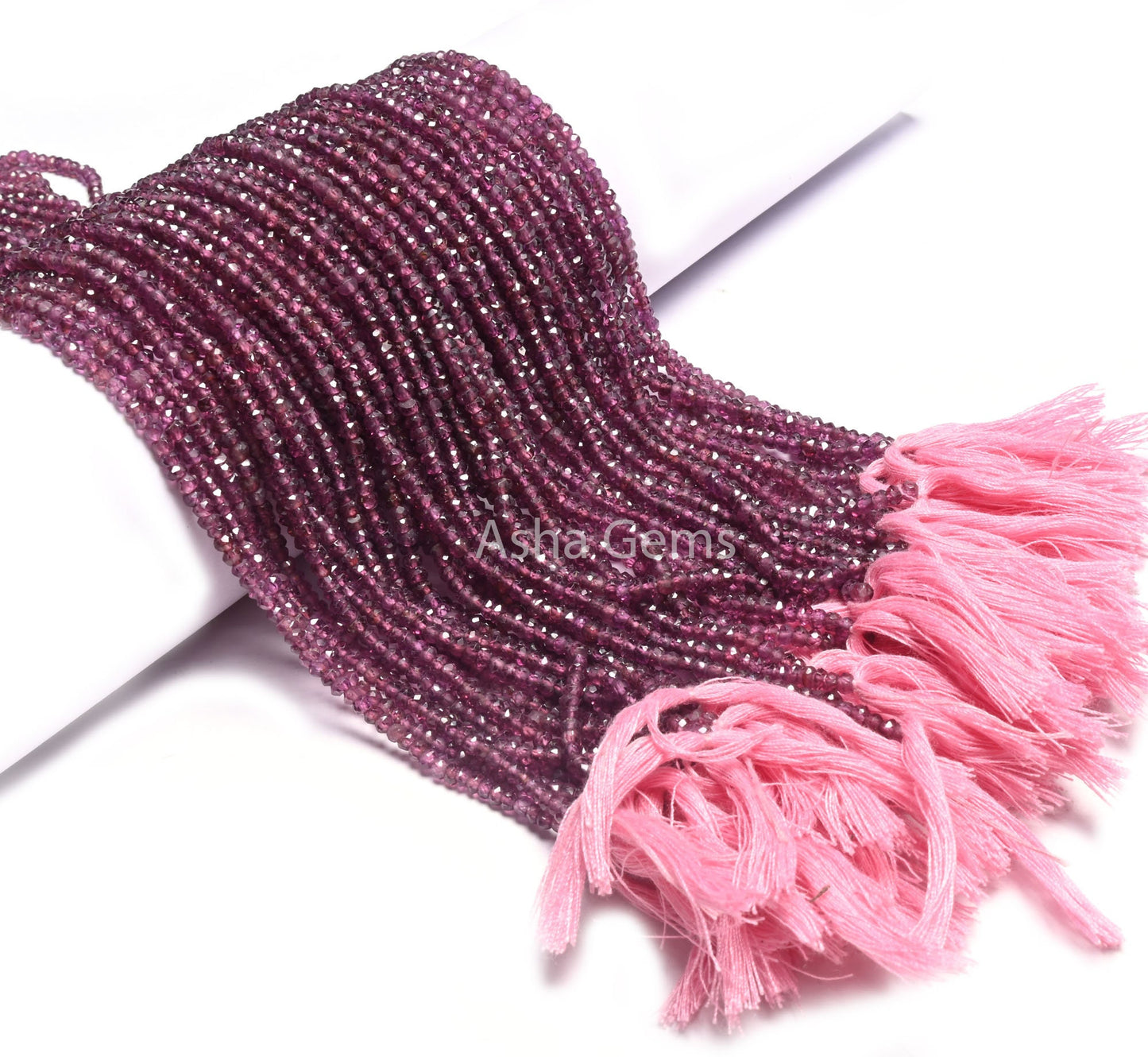 Beautiful Rhodolite Garnet Faceted Gemstone Beads, natural Garnet Indian machine Cut Rondelle Beads,13"Strand Pink Garnet Bead Jewelry Craft