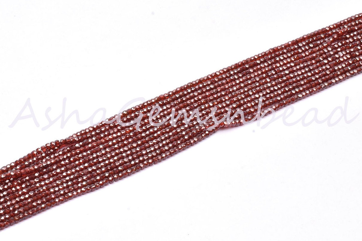 13" Strand Beautiful Red Zircon Micro Cut Rondelle Faceted Gemstone Beads 3 mm,AAA Quality Cubic Red Zircon Machine Cut Bead Jewelry Crafts