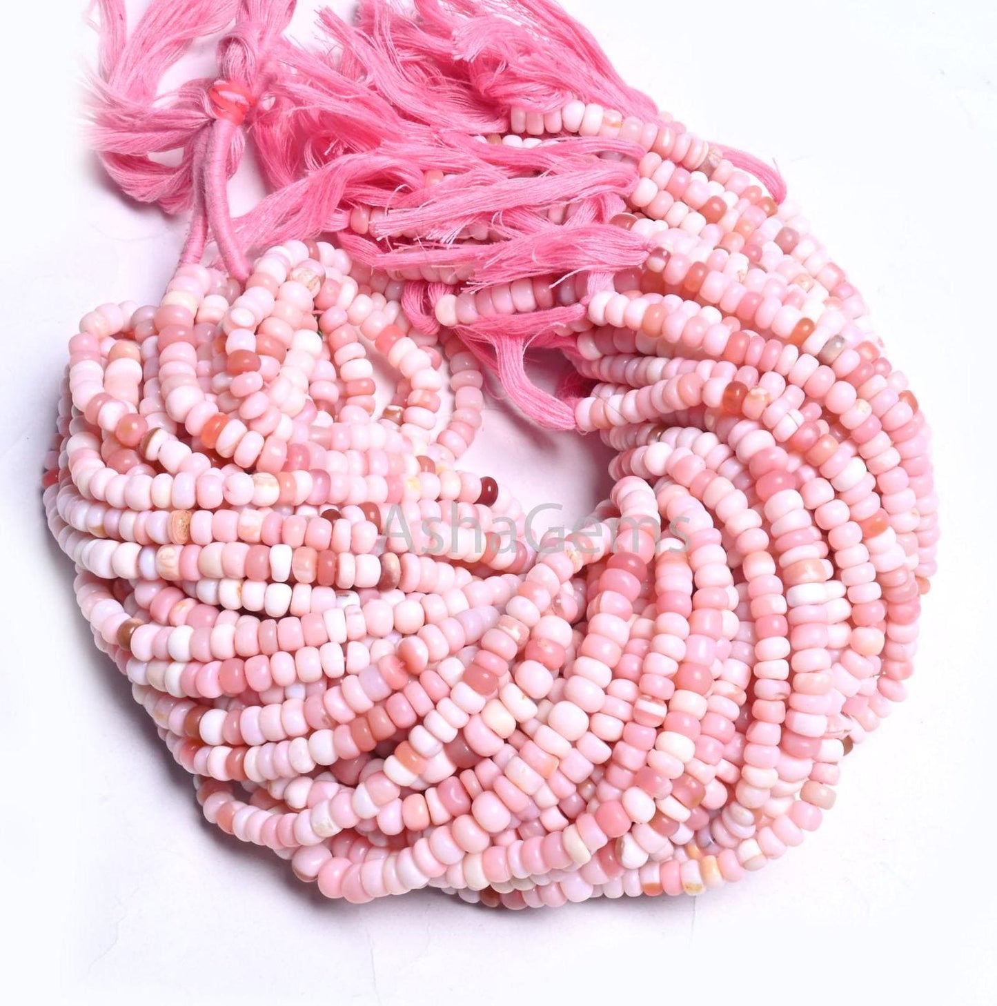 Beautiful Pink Opal Flat Rondelle Gemstone Beads,12" Shaded Pink Opal Plain Handmade Uneven Rondelle Opal Beads Necklace Jewelry making SALE