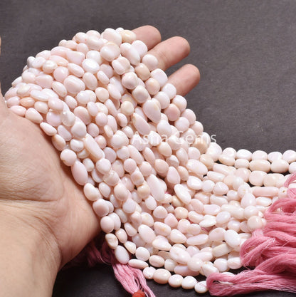 Pink Opal Smooth Nugget Shape Gemstone Beads,13" Light Baby  Pink Opal plain Tumble Handmade Beads, Pink Opal Bead Jewelry Making Craft SALE (AG 22242)