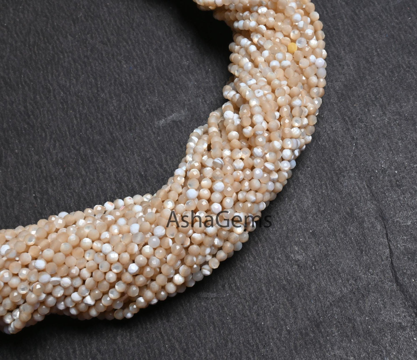 Beautiful AAA Mother Of Pearl Faceted Rondelle Beads 2 mm MOP Micro Cut Bead Gemstone Natural Mother Of Pearl Beads Machine Cut Bead Jewelry
