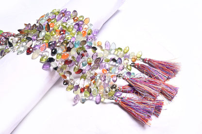 AAA Beautiful Mix Color Stone Fancy Marquise faceted Beads, Natural Multi Gemstone Disco Marquise Briolette Side Drill Bead for Jewelry SALE (AG 18645)