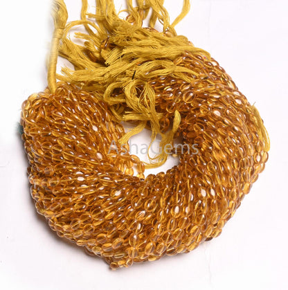 6-8 mm Fine Golden Yellow Quartz Color Hydro Smooth Oval Shape Beads,13" Strand Yellow Hydro Plain handmade Oval Beads Jewelry making Crafts