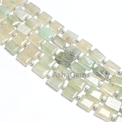 Beautiful Light Green Aventurine Smooth Rectangle Shape Gemstone Beads,9"Natural Aventurine Fancy Chicklet Handmade Margaj Bead Jewelry SALE
