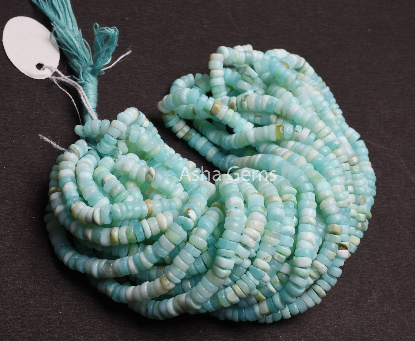Beautiful Peru Opal Smooth Tyre Flat Gemstone Beads, Boulder Sky Blue Opal Heishi Tyre Beads, Opal Handmade Wheel Shape Bead Jewelry Crafts