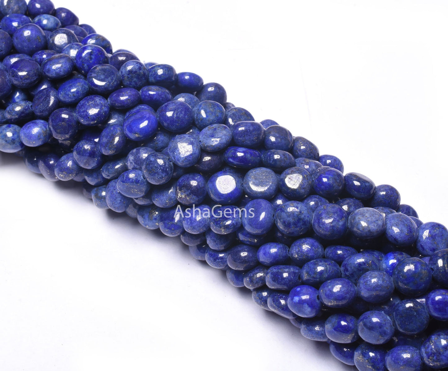 beautiful Lapis Smooth Coin Shape Beads,13" Strand Natural Blue Lapis lazuli Plain Puff Coin Handmade Gemstone Beads  Lapis Bead For Jewelry