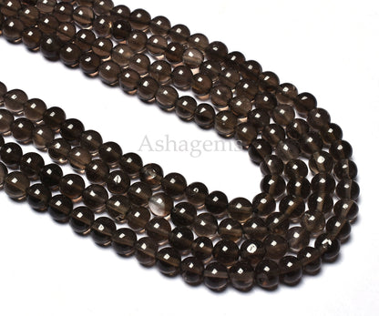 Natural Smoky Quartz Smooth Round Ball Shape Beads,Beautiful Smoky Plain Round Beads,13 Inch Strand, Smoky Gemstone Beads Jewelry Craft SALE