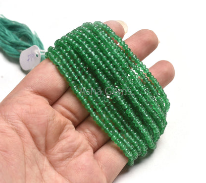3.5 mm Green Quartz Smooth Handmade Rondelle Beads, Fine Green Quartz Smooth Gemstone Tiny Beads, Green Quartz Bead Jewelry Handicraft SALE