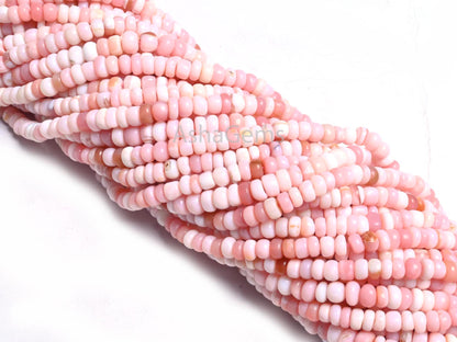 Beautiful Pink Opal Flat Rondelle Gemstone Beads,12" Shaded Pink Opal Plain Handmade Uneven Rondelle Opal Beads Necklace Jewelry making SALE