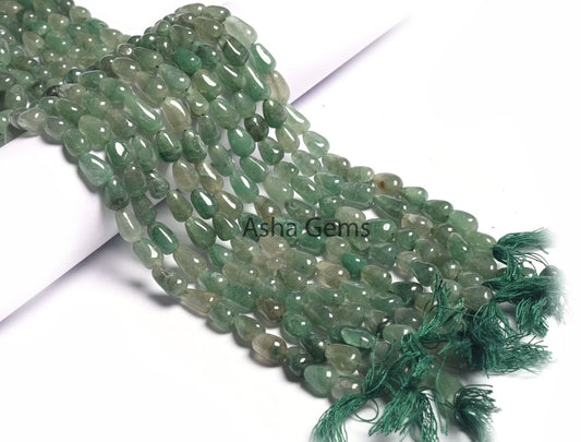 Green Aventurine Smooth Drop Shape Handmade Gemstone Beads,13" Strand Shaded Green Margaj Uneven Teardrop Straight Drill Beads Jewelry SALE