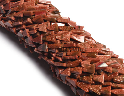 Beautiful Brown Sunstone Smooth Triangle Shape Beads,12" Sunstone Fancy Long Trillion Straight Drill Gemstone Handmade Beads Jewelry Crafts