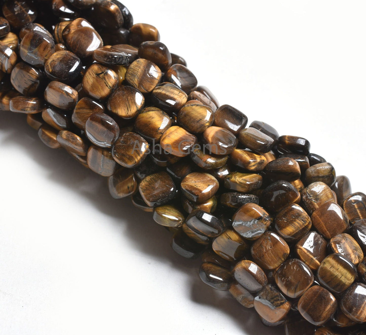 Fine Quality Tiger Eye Smooth Square Shape Beads,7 mm Natural Tiger Eye Fancy Handmade Cushion Side Drill Gemstone Beads Jewelry Craft SALE