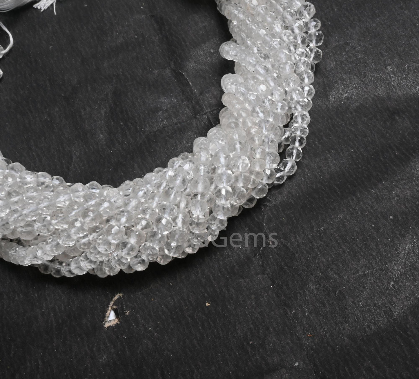 Beautiful Natural Crystal Quartz Micro Cut Beads,13" AAA Quality Crystal Indian machine cut Faceted Rondelle Crystal Bead Jewelry Craft SALE ( AG 15418 )
