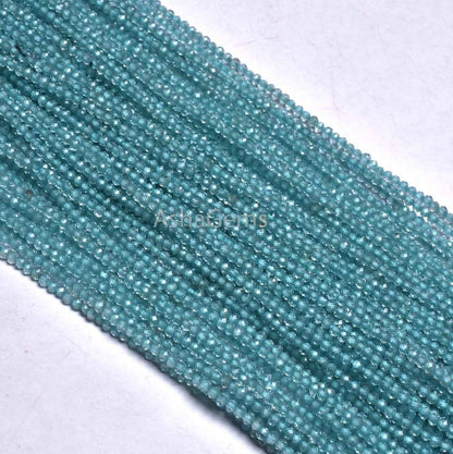 Beautiful Natural Sky Apatite Faceted Rondelle Shape Beads 2 mm micro Cut Gemstone Beads,AAA Quality Blue Apatite Bead ,Jewelry Making SALE