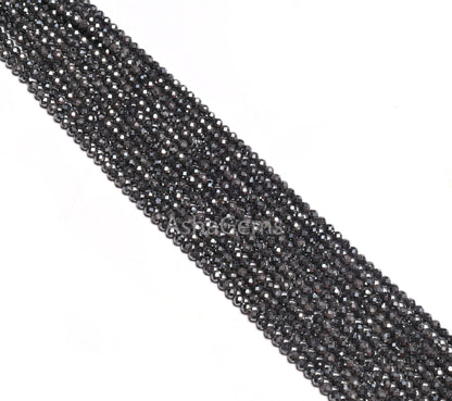 AAA Beautiful Gunmetal Machine Cut Rondelle Tiny Gemstone Loose Beads,2.5 mm Hematite Micro Cut Faceted Gunmetal Beads Jewelry Making Crafts