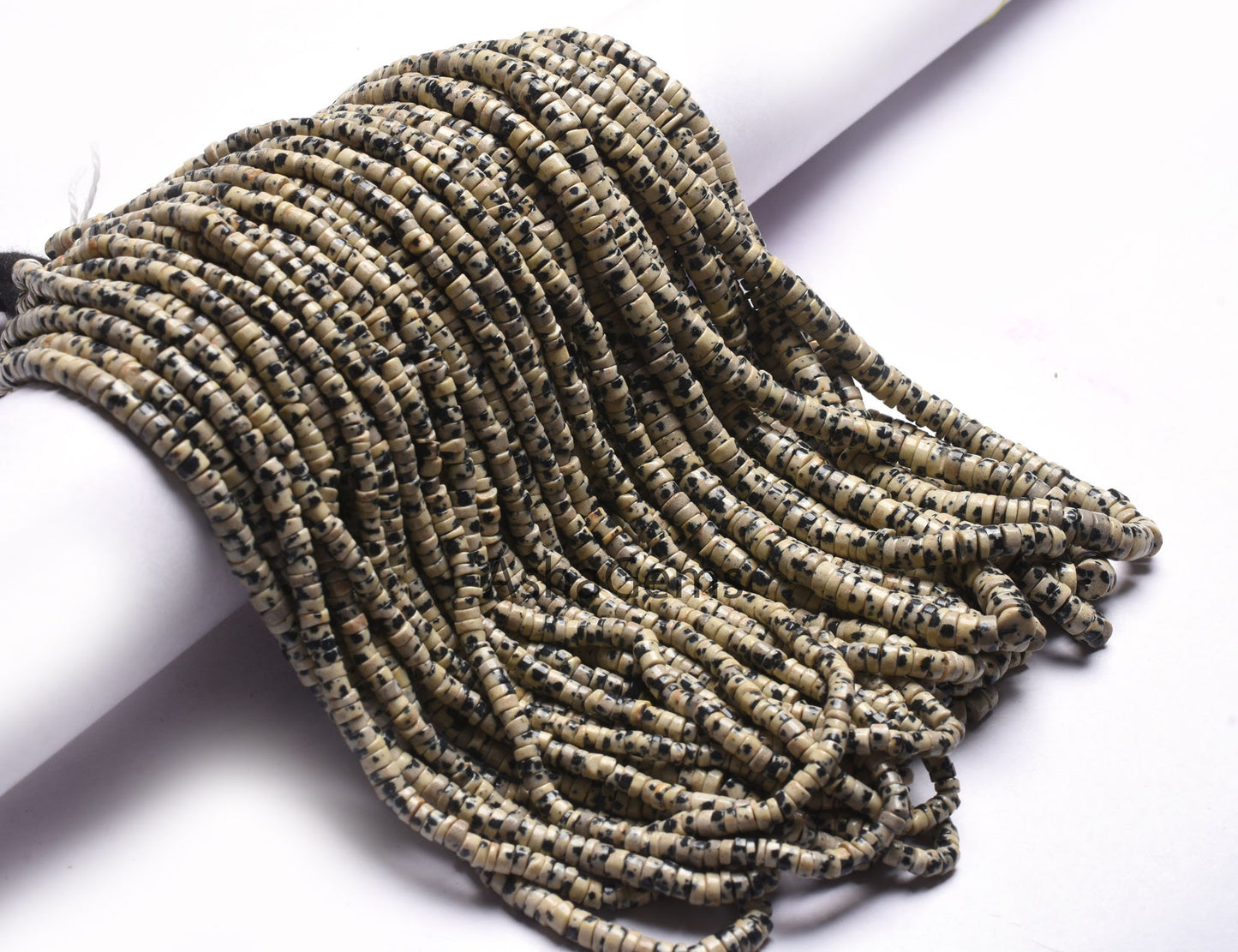 Dalmation Jasper Smooth Tyre Shape Gemstone beads,16" Strand Natural Dalmation Jasper Plain Handmade Tyre Beads, jasper beads Jewelry SALE