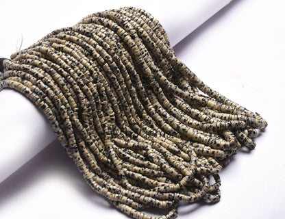 Dalmation Jasper Smooth Tyre Shape Gemstone beads,16" Strand Natural Dalmation Jasper Plain Handmade Tyre Beads, jasper beads Jewelry SALE