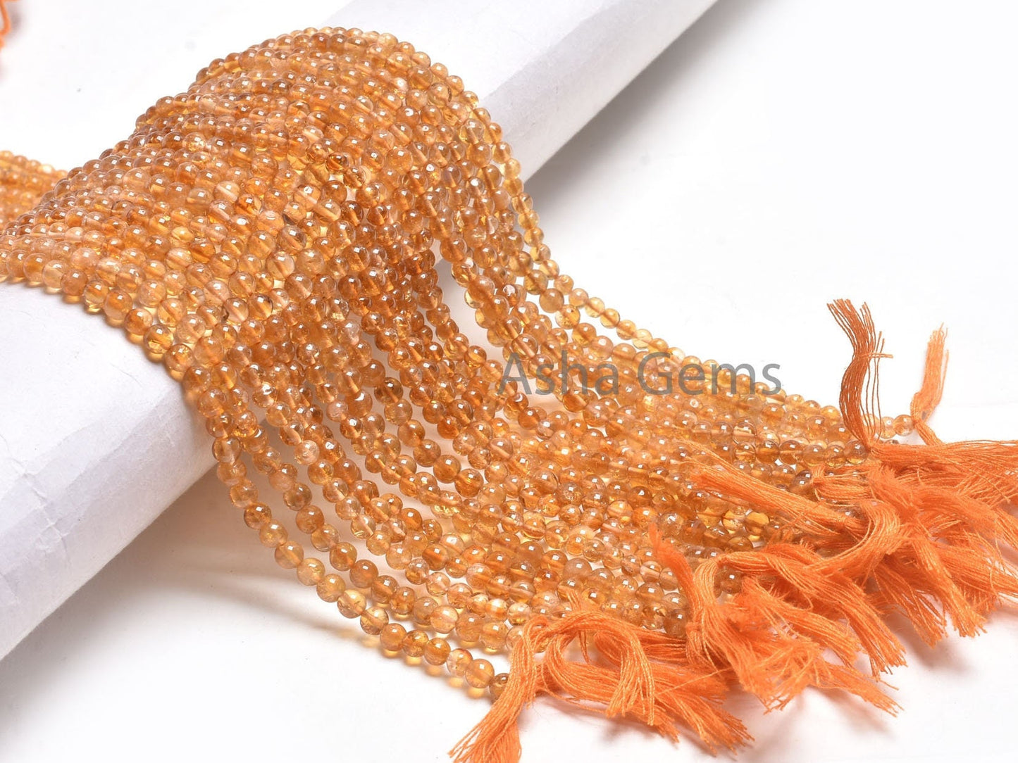 AAA Quality Citrine Quartz Smooth Round Ball Gemstone Beads,3.5,4,4.5 mm Natural Yellow Citrine Plain Round Shape Beads Citrine Jewelry SALE