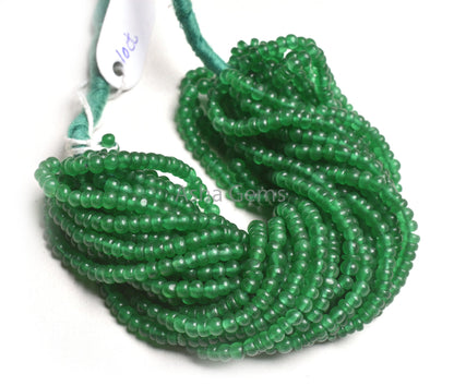 Beautiful Green Quartz Smooth Tiny Rondelle Shape Beads, Natural Quartz Plain Handmade Gemstone Beads, Fine Green Quartz Bead Jewelry Making