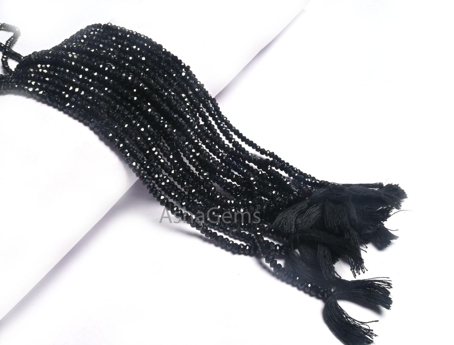 AAA Black Onyx Rondelle Shape Indian Machine Cut Beads, Beautiful Onyx  Faceted Gemstone Black Onyx Beads Jewelry Making Craft Necklace SALE