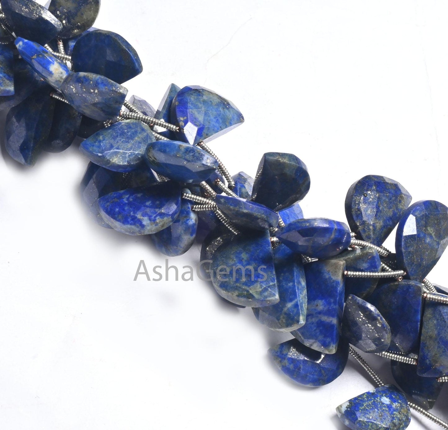 Beautiful Lapis Lazuli Fancy D Shape faceted Beads,8" Natural Blue Lapis Fancy Briolette Checker Cut Gemstone Loose Bead Jewelry Making SALE (AG 18674 )