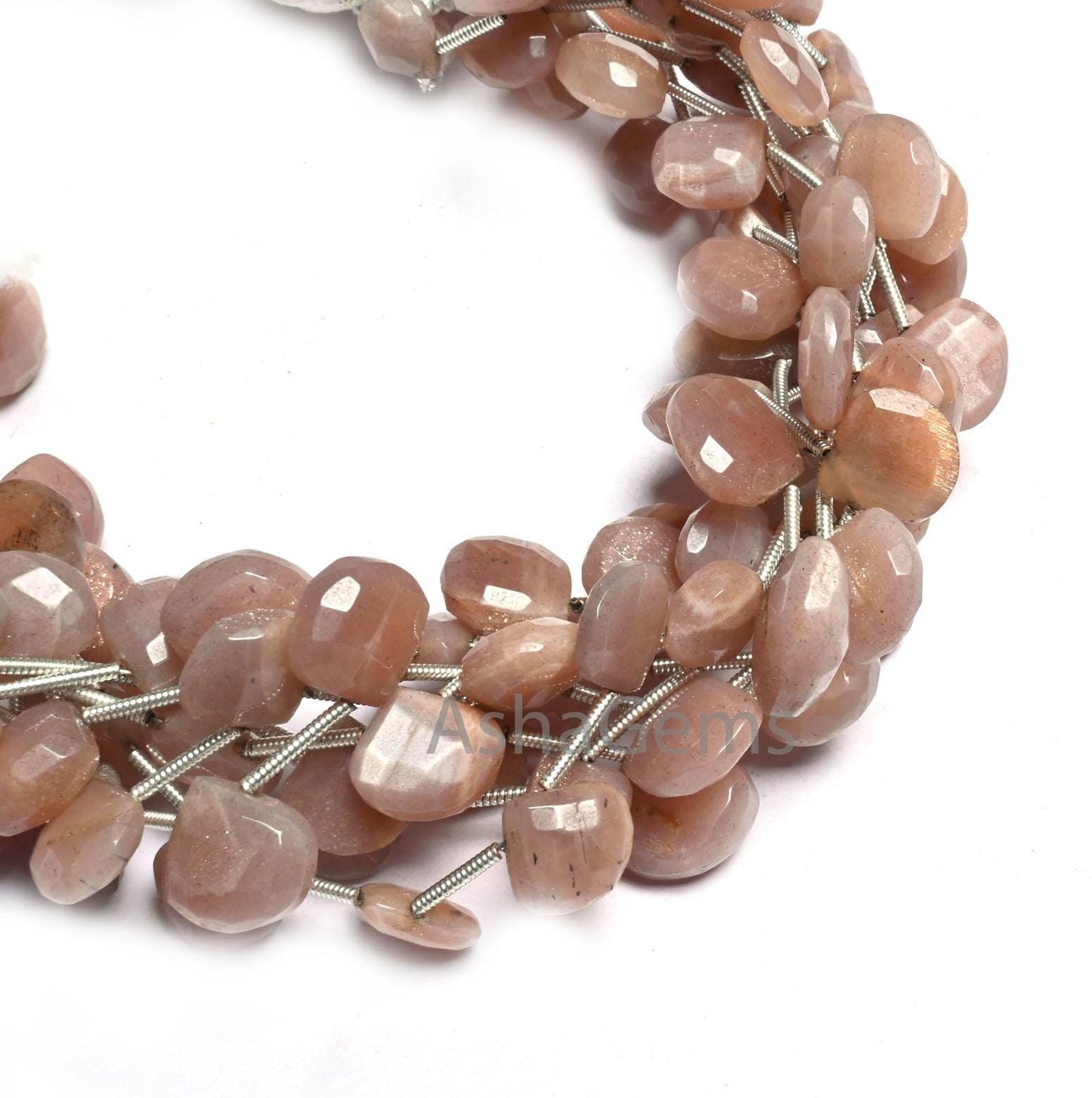 Beautiful Chocolate Moonstone Faceted Heart Shape Gemstone Loose Beads, Natural Moonstone Heart Briolette Brown Moonstone Bead Jewelry Craft (AG 18602 )