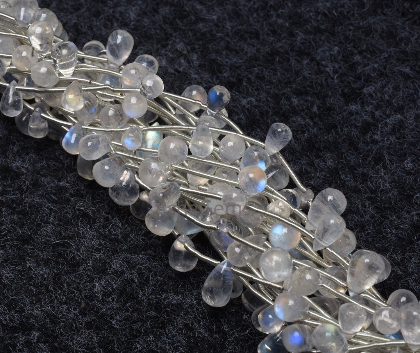 AAA Quality rainbow Moonstone Smooth drops shape beads,9"Strand Natural white rainbow Plain Teardrop handmade gemstone beads Jewelry makings