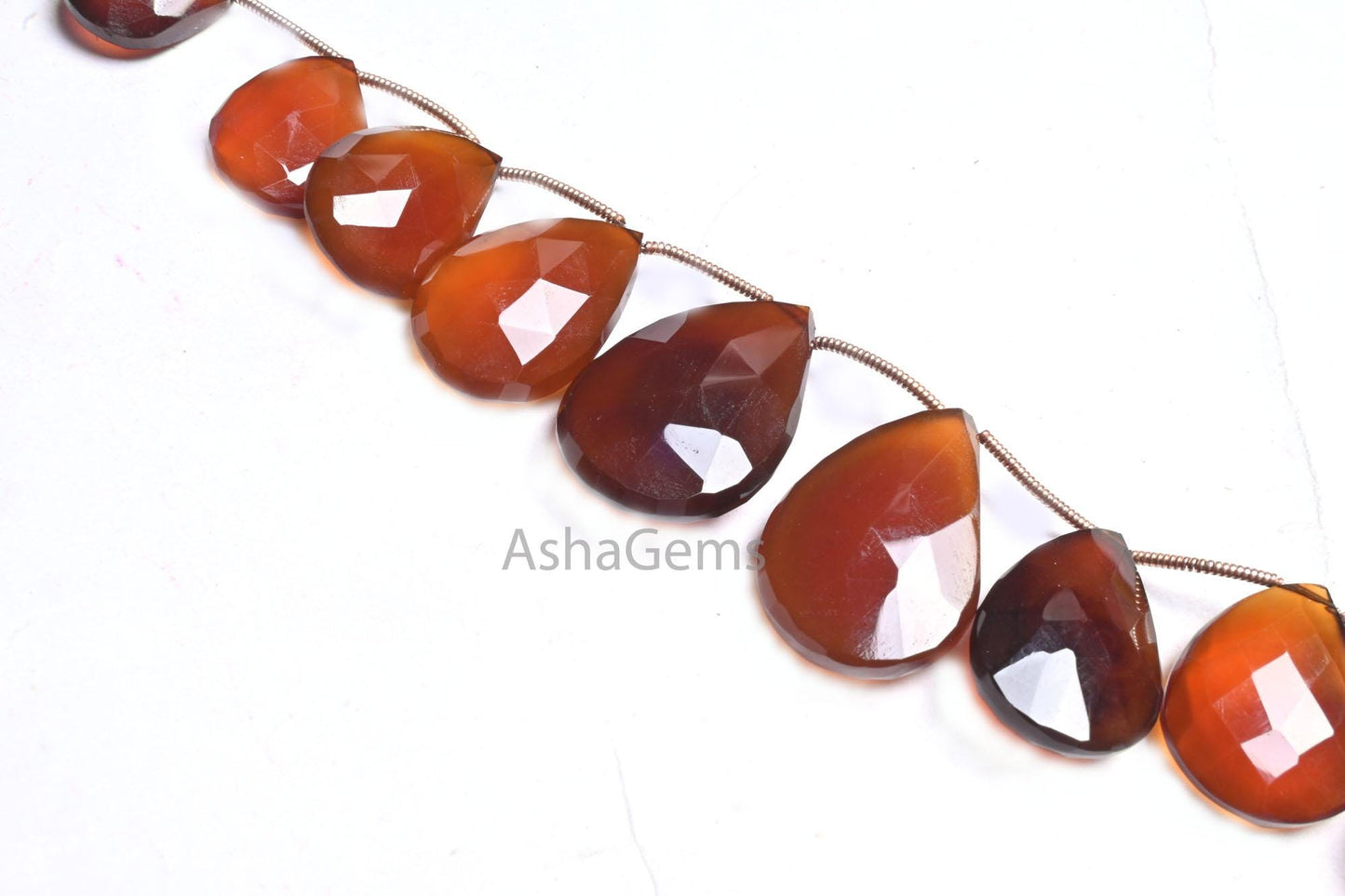 Beautiful Honey Brown Chalcedony Faceted Pear Beads, Fine Shaded Brown Chalcedony Teardrop Briolette Side Drill Gemstone Beads Jewelry SALE ((AG 18665))
