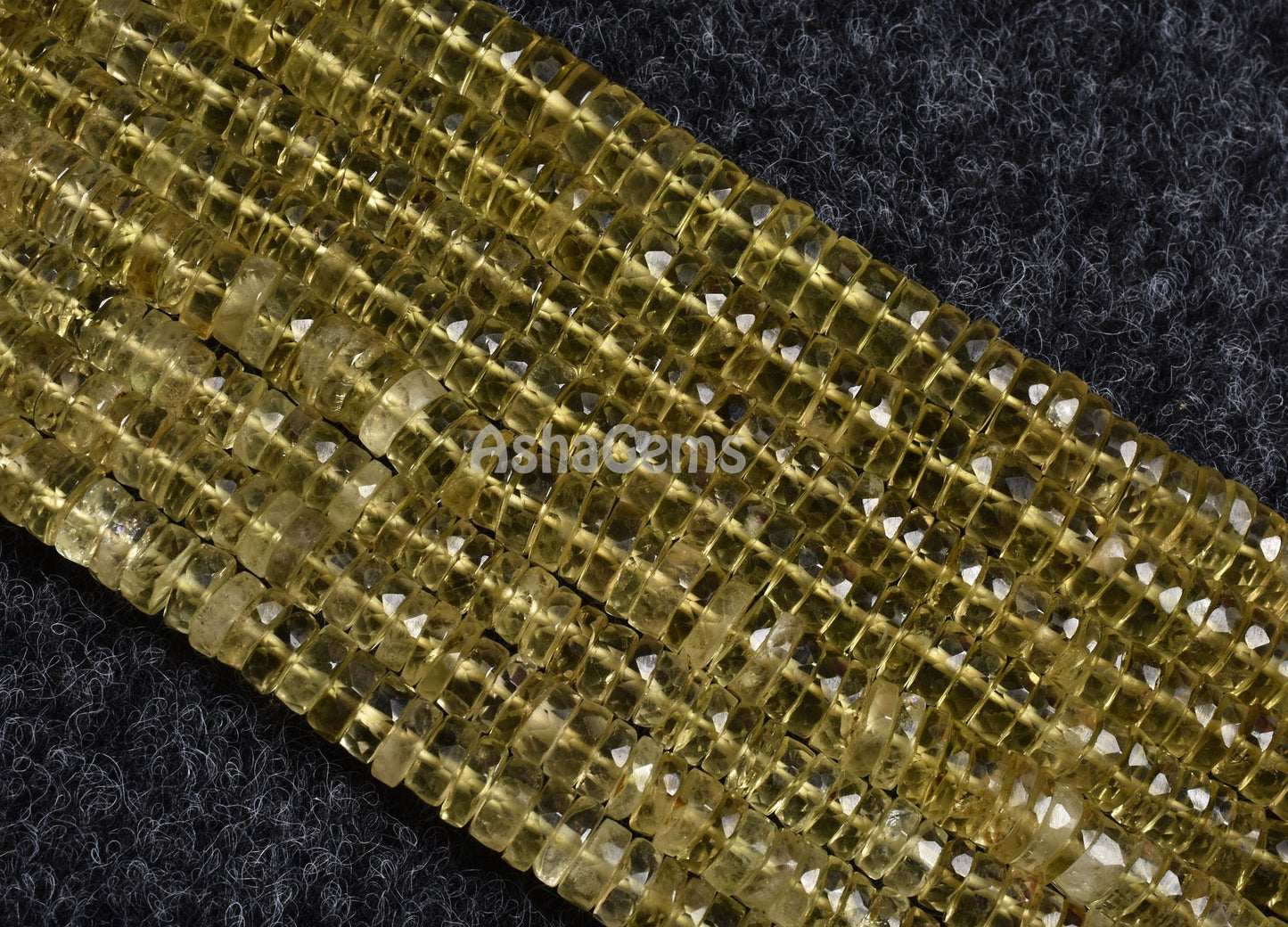 Lemon Quartz Faceted Heishi Tyre Beads,16" Strand Natural Yellow Green Lemon Wheel Shape Beads Gemstone Flat Tyre Faceted Beads For Jewelry