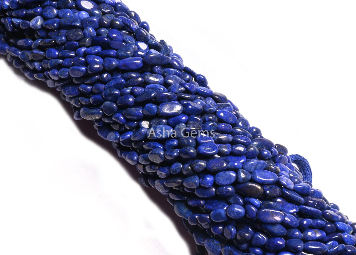 Natural Lapis Lazuli Smooth Tiny Nugget Shape Gemstone Beads,12.5"Blue Lapis Loose Gemstone Bead Handmade Straight Drill Tumble Bead Jewelry (22260)