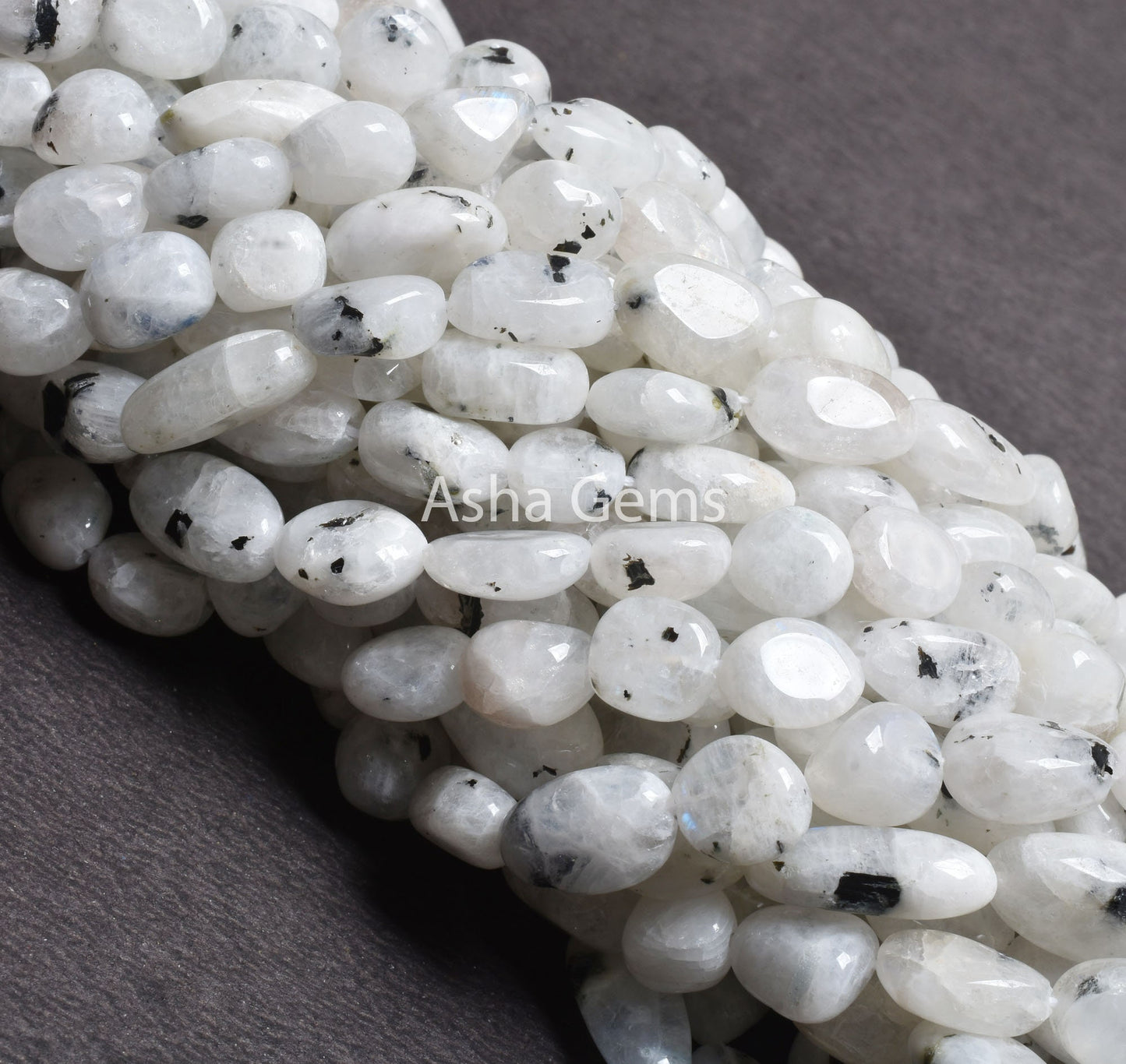 Beautiful Moss Rainbow Moonstone smooth Nugget Beads, Natural Black Dot Rainbow Tumble Uneven Handmade Straight Dril Bead Jewelry Craft SALE (AG 22248)