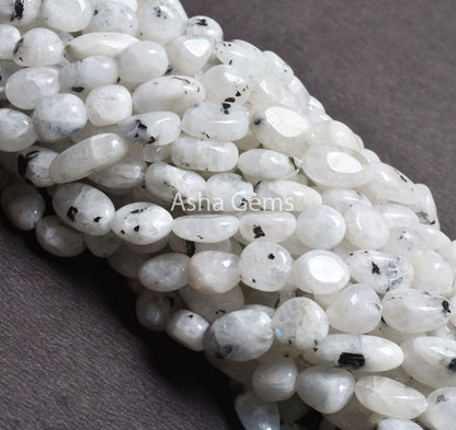 Beautiful Moss Rainbow Moonstone smooth Nugget Beads, Natural Black Dot Rainbow Tumble Uneven Handmade Straight Dril Bead Jewelry Craft SALE (AG 22248)