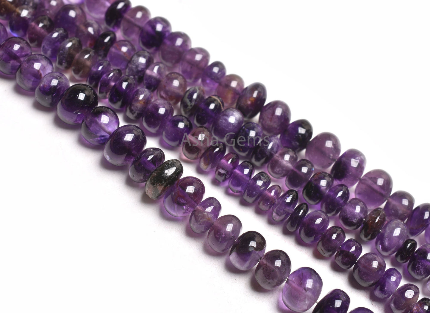 Beautiful Amethyst Smooth Rondelle Shape Beads, Natural Purple Amethyst Plain Handmade Gemstone Loose Beads Amethyst Bead Jewelry Craft SALE