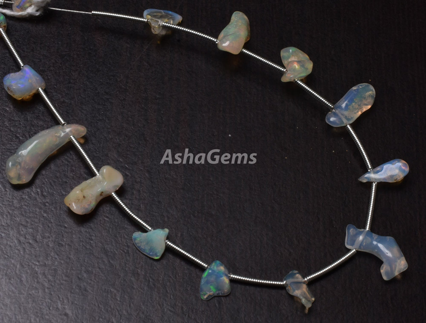Beautiful Multi Fire Ethiopian Opal Utreated Raw Beads, 9" strand Natural Colorful Fire Ethiopian Opal Uneven Shape Beads, Rock Mineral Opal