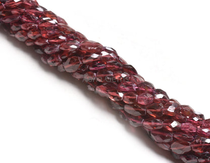 Fine Pink Garnet faceted Indian Cut Oval Handmade Gemstone beads, Natural Garnet Oval Briolette Hand cut Straight Drill bead Jewelry Crafts
