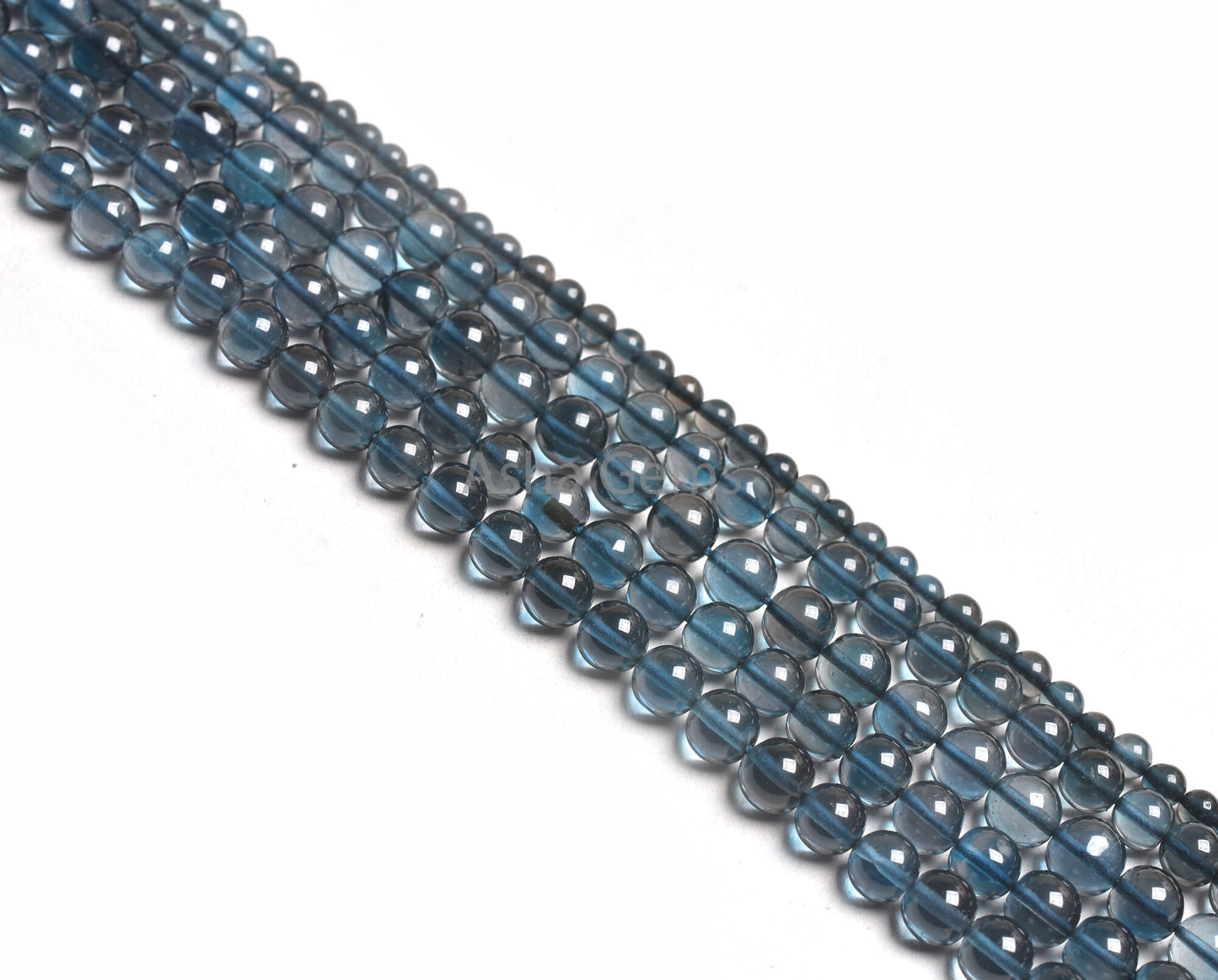 Genuine London Blue Topaz Smooth Round Shape Gemstone Beads,10"Strand Blue Topaz Bead, AAA London Blue Topaz Round Ball Beads Jewelry making